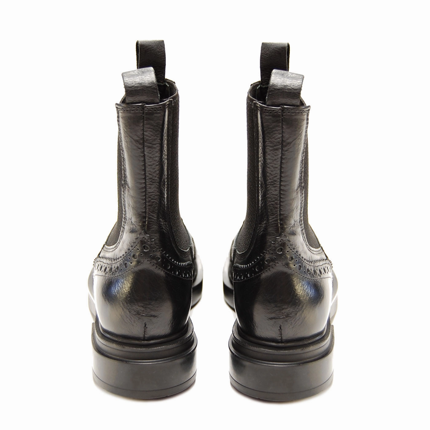 Silver Heeled Ankle Boots LELA 03 - chelsea ankle boots leather BLACK