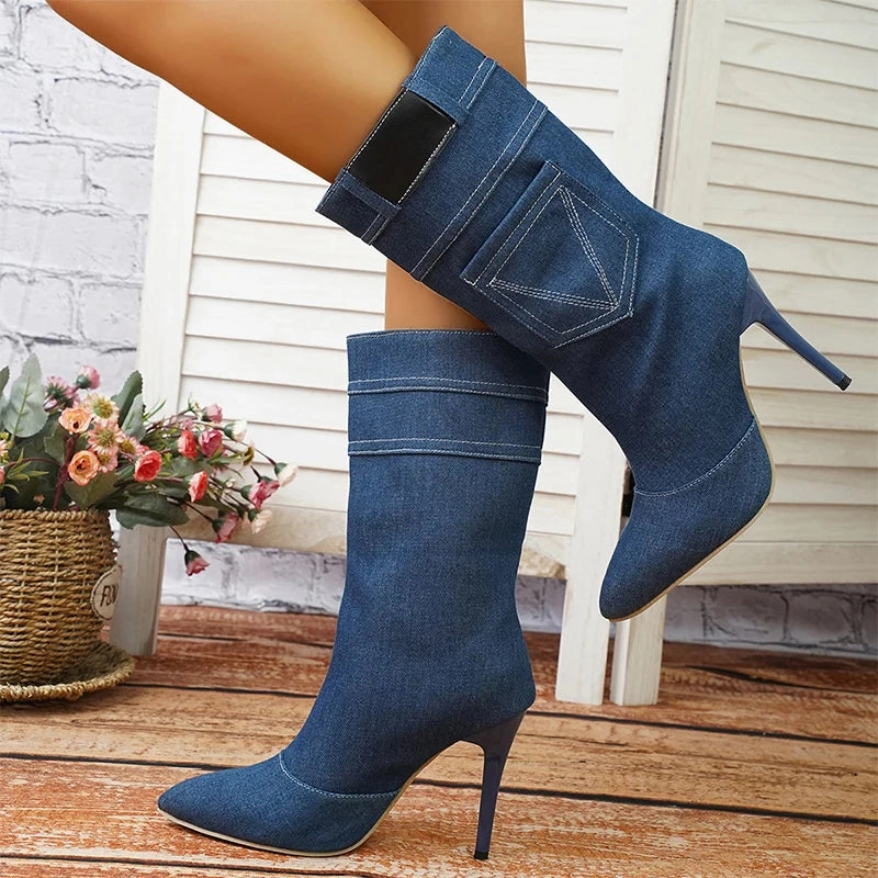 Lexington Denim Heels Heel Dress Shoes