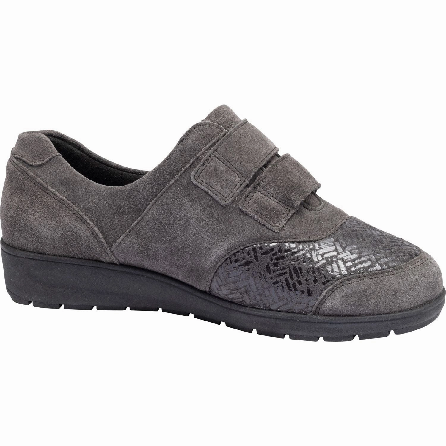 Climbing Shoe Fitting Waldlaufer M12302 406 052 Mimi-S Ladies Grey Suede Touch Fastening Shoes