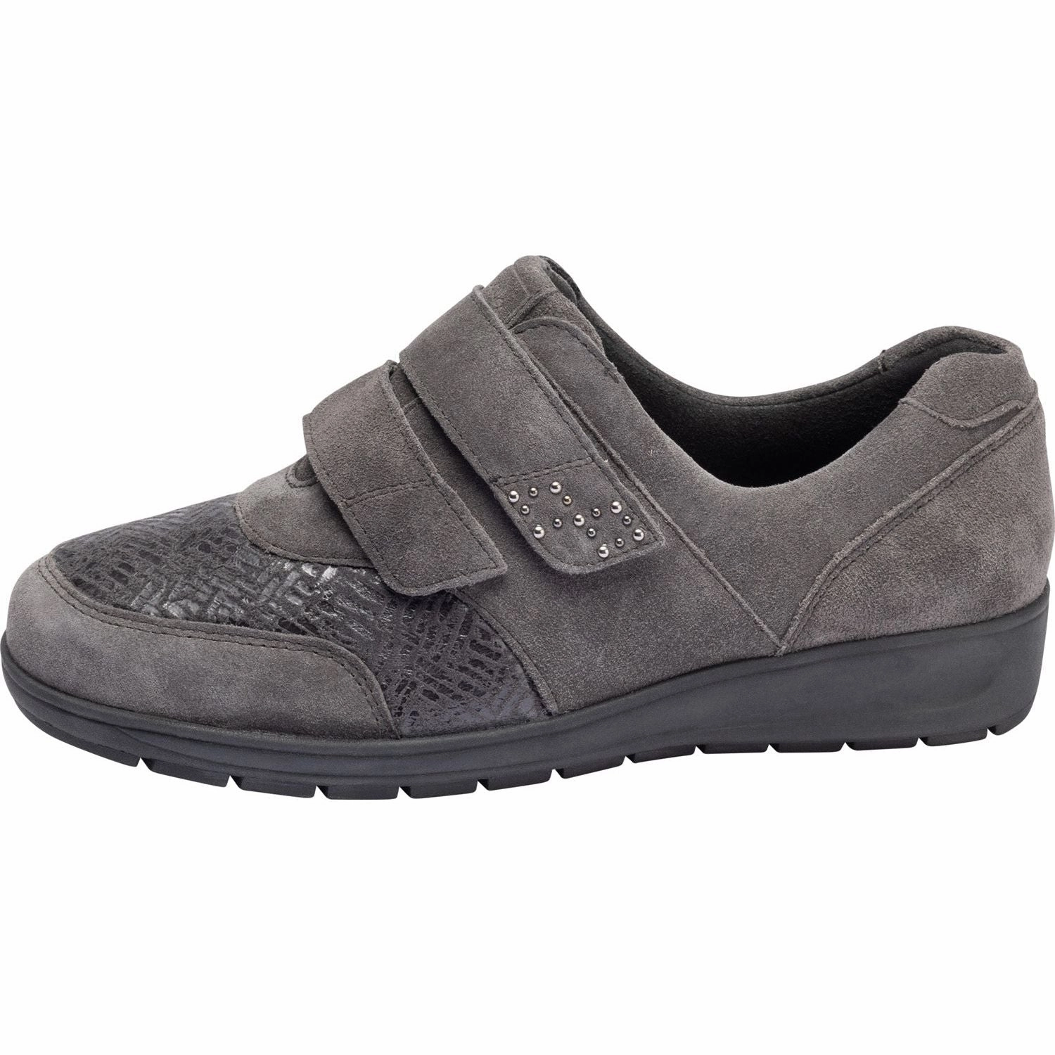 Waldlaufer M12302 406 052 Mimi-S Ladies Grey Suede Touch Fastening Shoes Mad Rock Shark Climbing Shoe