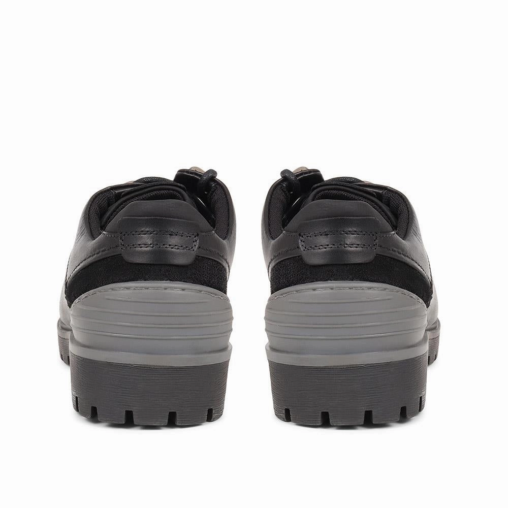 Leather Lace-Up Shoes - TEJ36001 / 322 529 - Black Solutions Shoes Climbing