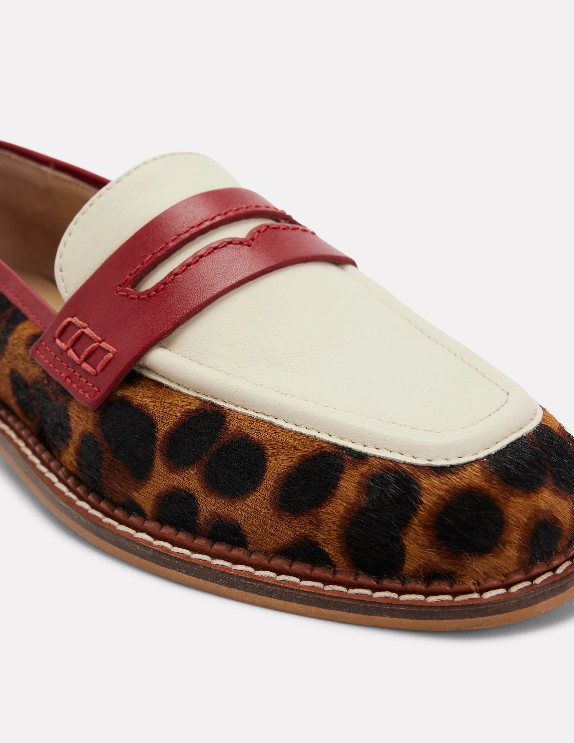 Summer Charms Walk Suede Loafers Nya Penny Loafers-Leopard Colourblock