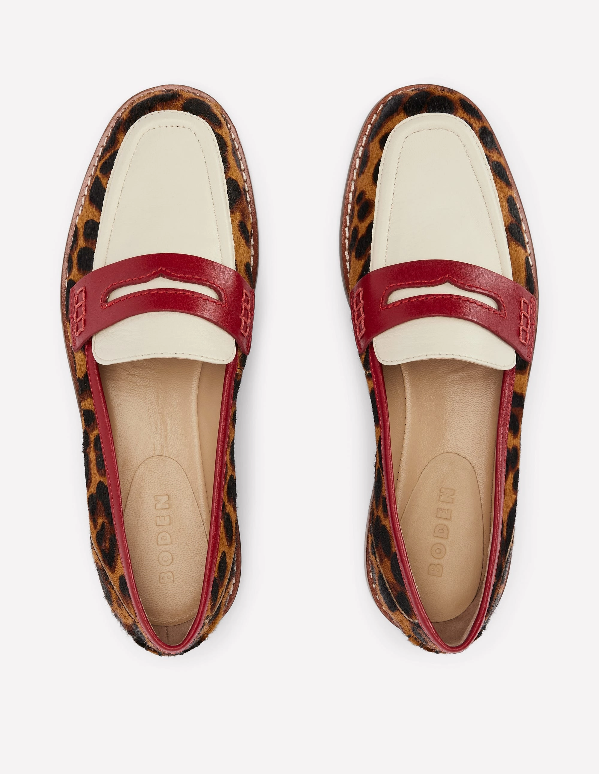 Fringed Loafers Nya Penny Loafers-Leopard Colourblock