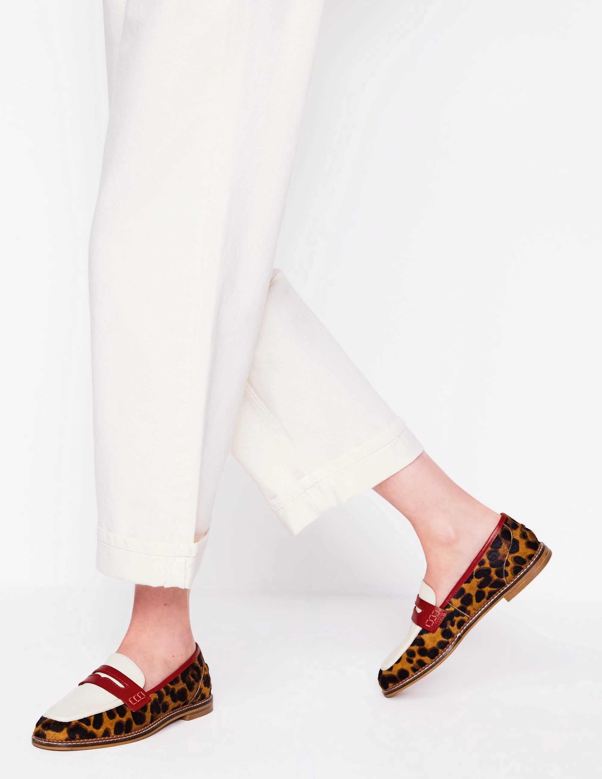 Jeans With Penny Loafers Nya Penny Loafers-Leopard Colourblock
