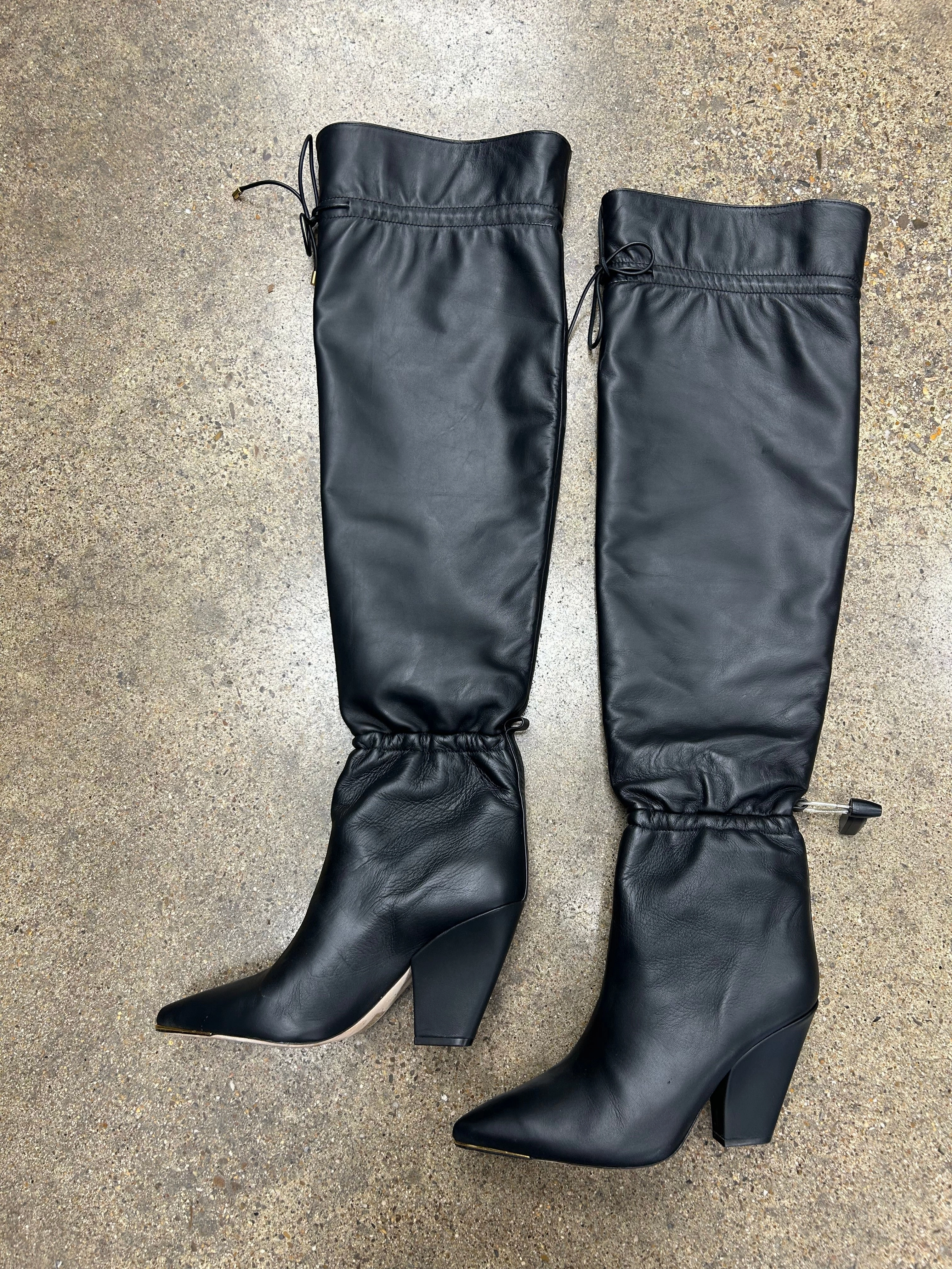 Boots Over-the-knee Heels By Tory Burch In Black, Size: 8.5 Cowboy Boots On Sale