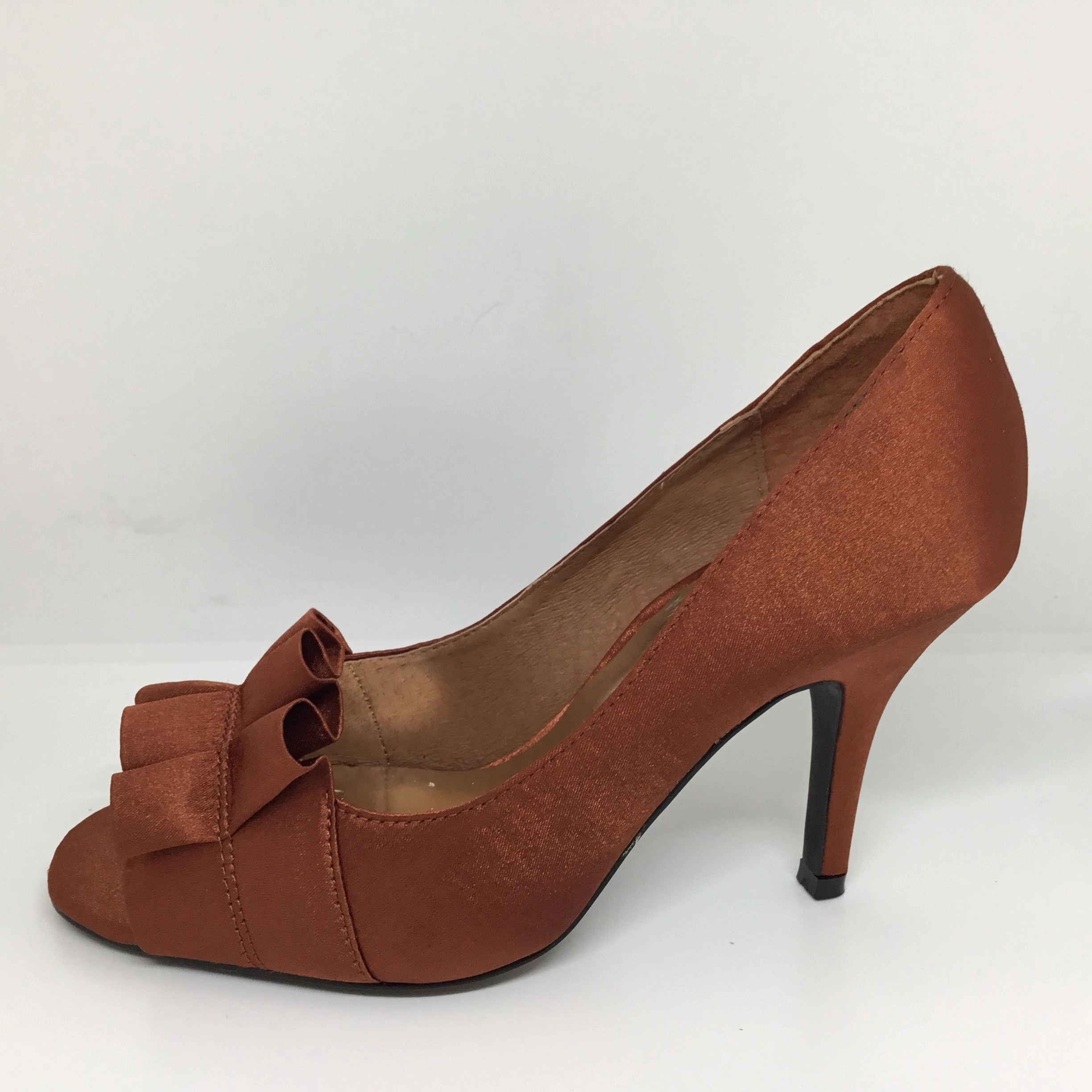 Lily Rose Gigi Rust Satin Heel LAST PAIRS SALE $20 per pair Leather High Heels