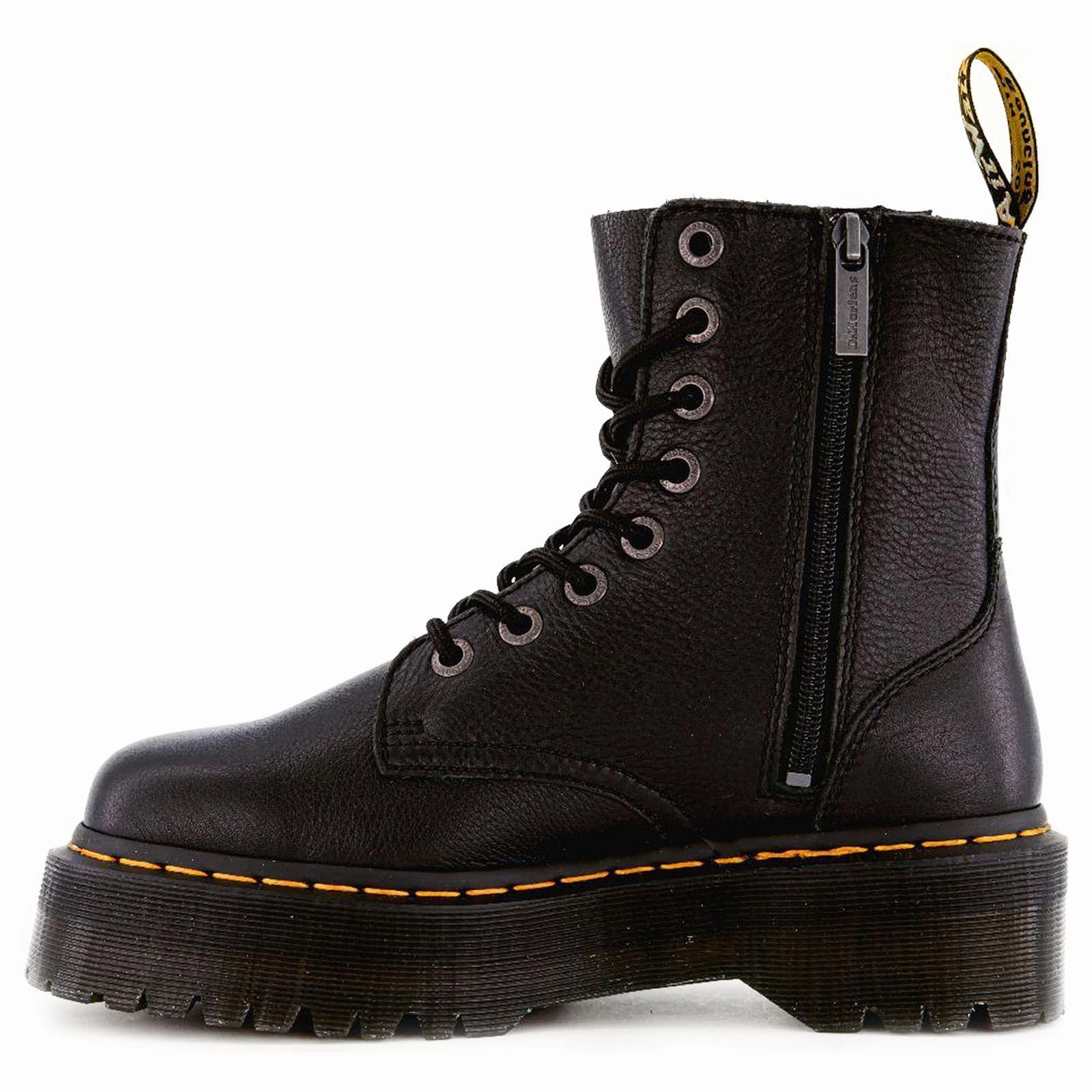 Three Buckle Ankle Boots Dr. Martens Jadon III Pisa Leather Unisex Black Ankle Boots - UK 5 - US 7 Women / 6 Men - EU 38