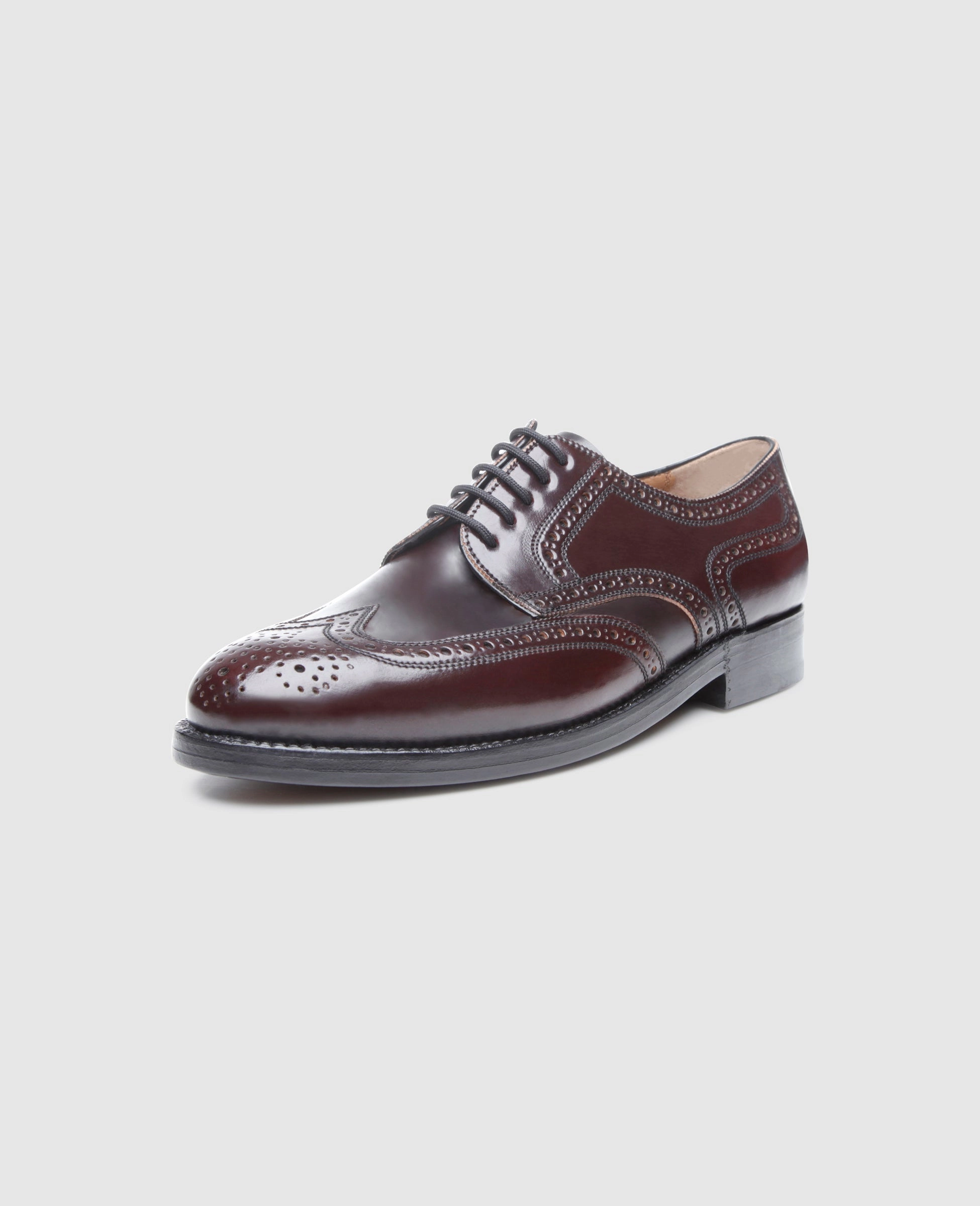 London Full-Brogue C - Oxblood Chunky Lace Up Canvas Shoes