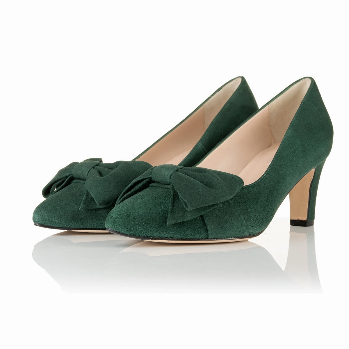 Lori Extra-Wide Fit Court Shoe  Green Suede