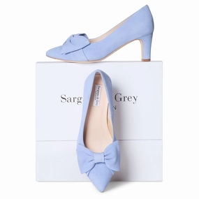 2.5 High Heels Lori Extra-Wide Fit Court Shoe  Light Blue Suede