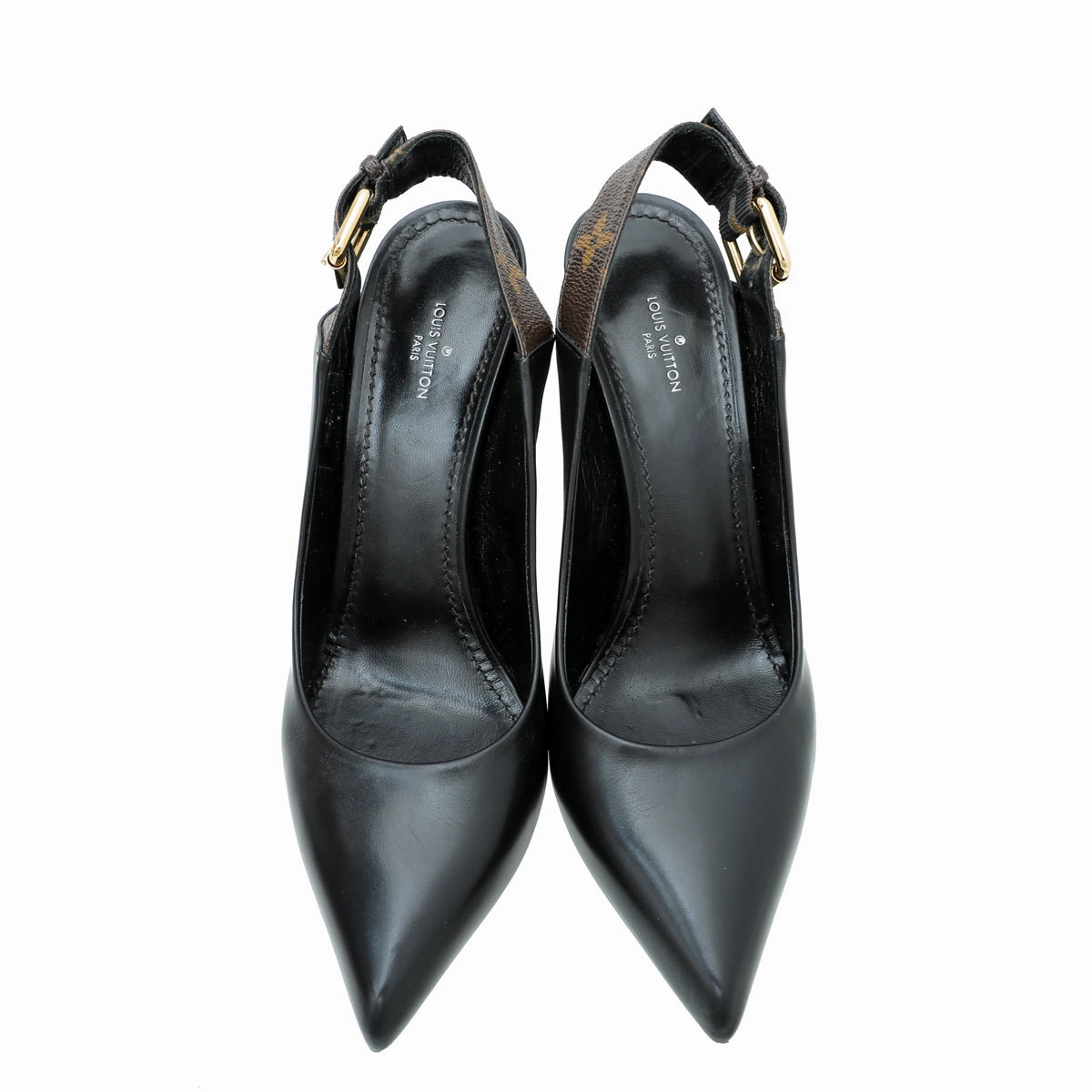 Louis Vuitton Monogram Black Matchmake Slingback Pump 39 Fontainebleau Climbing Shoes