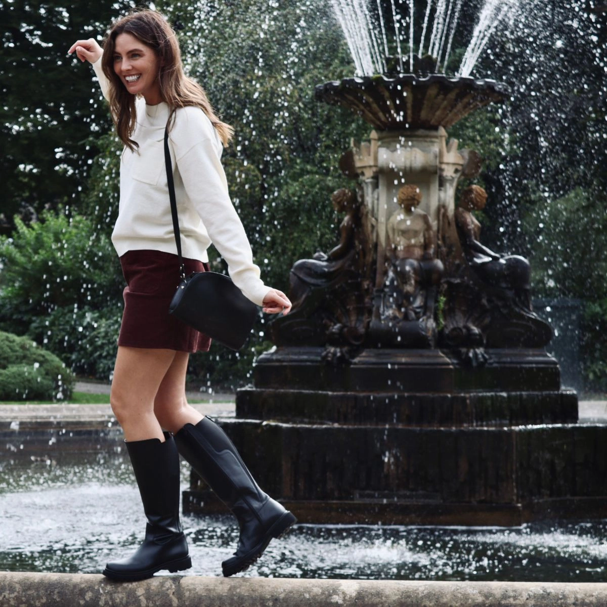 Luna - Ex-Wide Fit Knee High Boots - Black Leather