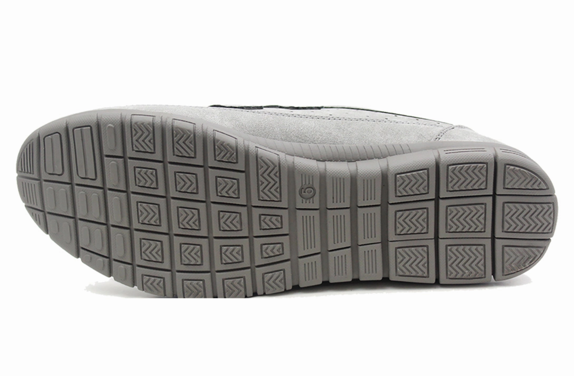 Brighton Loafers MARIA Womens Touch Fasten Faux Suede Loafers in Grey