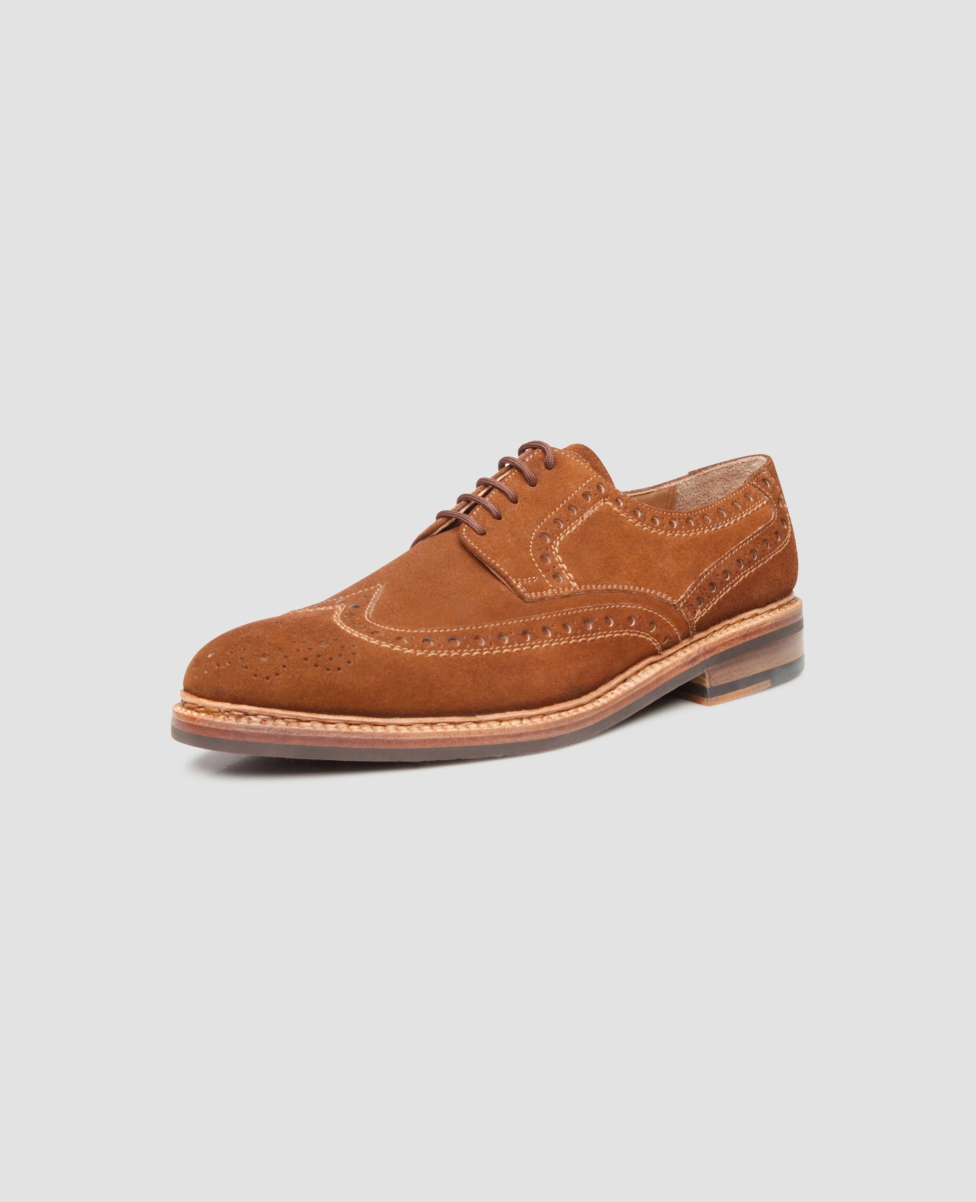 Luzern Full-Brogue V - Light Brown Wingtip Brogue Derby