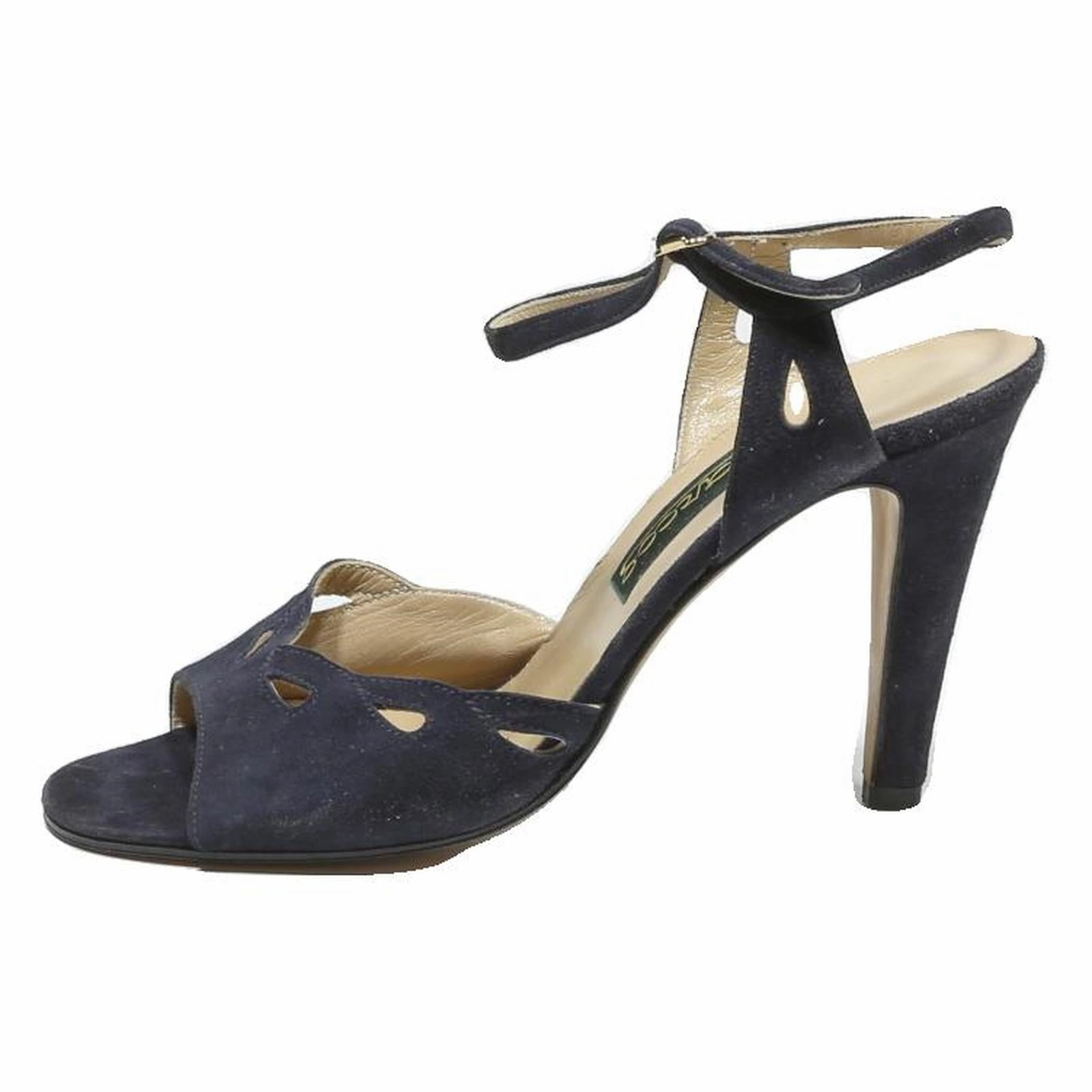 MARCOS Womens Strappy Platform Heels Leather Black UK 6 Comfortable Stylish High Heel Flats