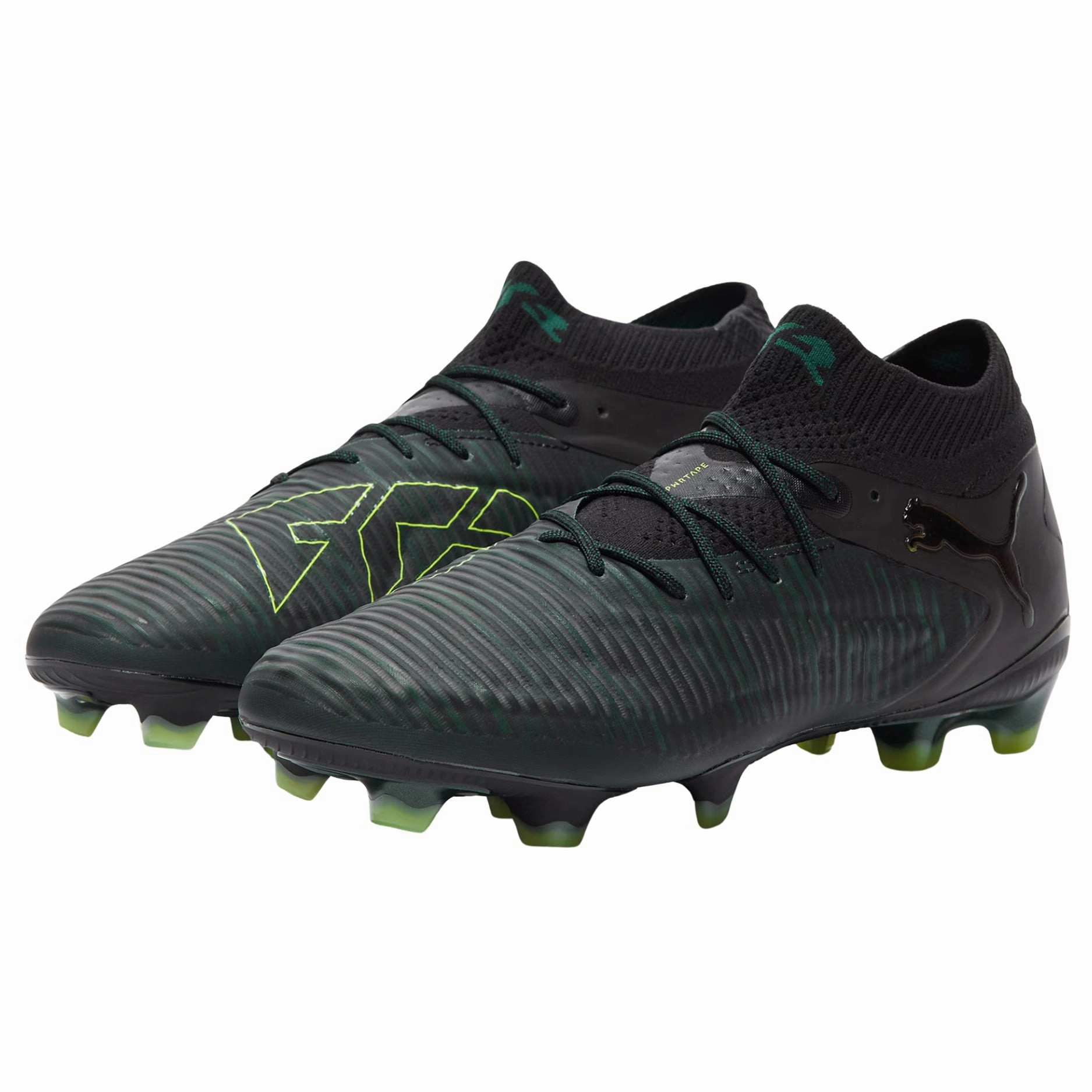 Puma Future 8 Ultimate Firm Ground Soccer Cleats (Black/Fizzy Light/Green) Dicks Soccer Cleats