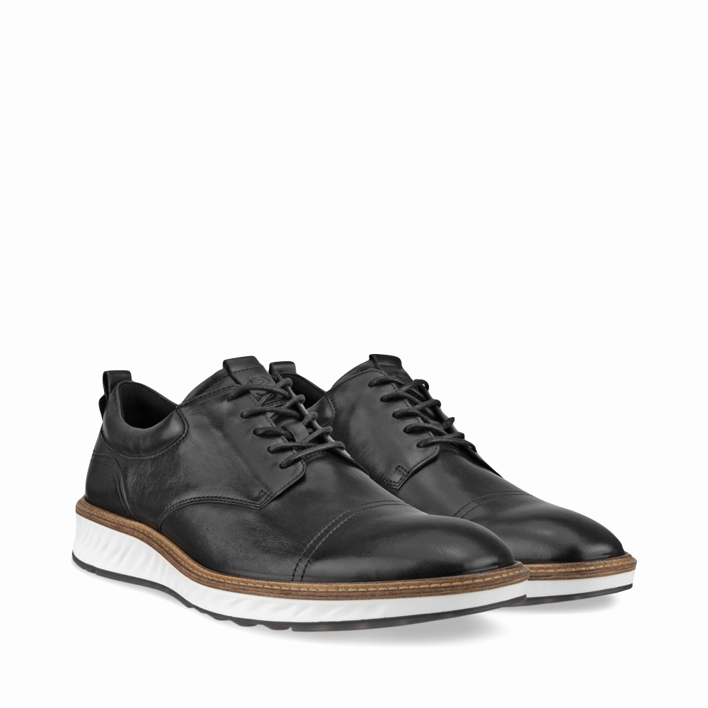 Twisted X Lace Up Shoes Ecco Men's ST.1 Hybrid Cap Toe Derby Lace (Black)