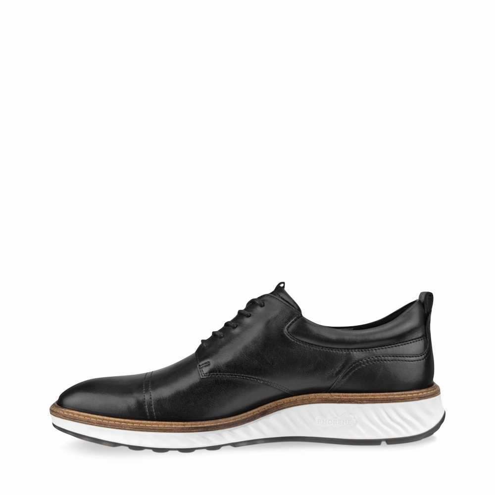 Lace Up My Shoes Ecco Men's ST.1 Hybrid Cap Toe Derby Lace (Black)