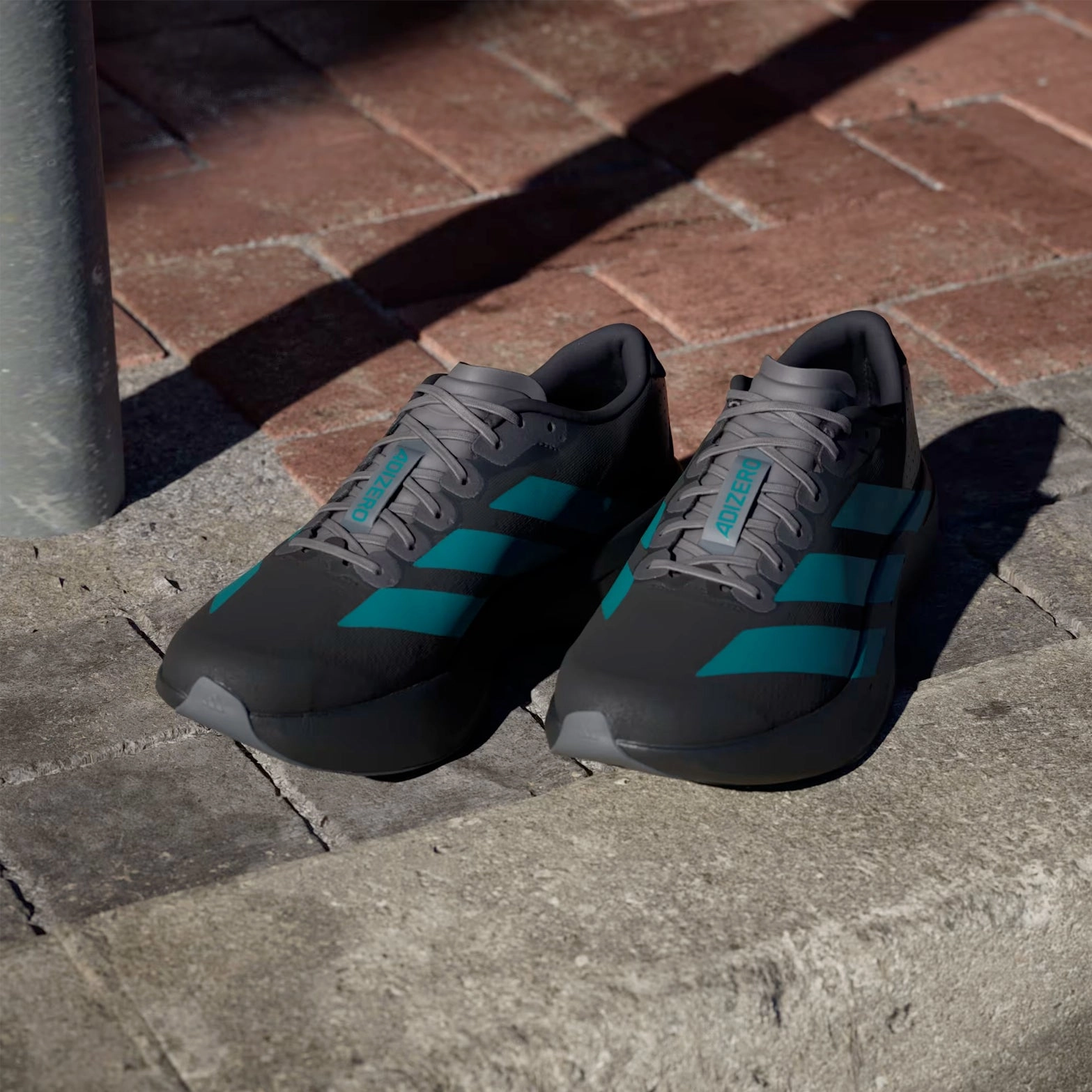 Adidas Waterproof Running Shoes Men's Adizero EVO SL Running Shoes Core Black / Pure Teal / Grey Four