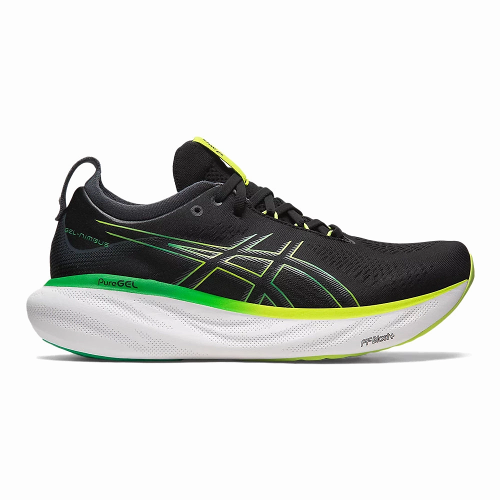 Men's Asics Gel-Nimbus 25, Black/Lime Zest, 10.5 D Medium Asic Safety Shoes
