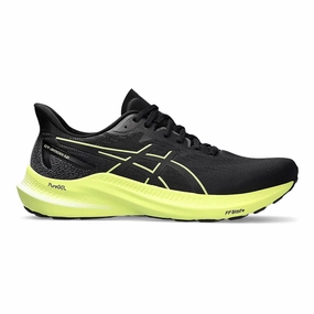 Asics Running Shoes Duomax Men's Asics GT-2000 12, Black/Glow Yellow, 12.5 D Medium