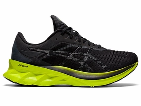 Men's Asics Novablast, Black/Lime Zest, 13 D Medium Asics Ping Pong Shoes