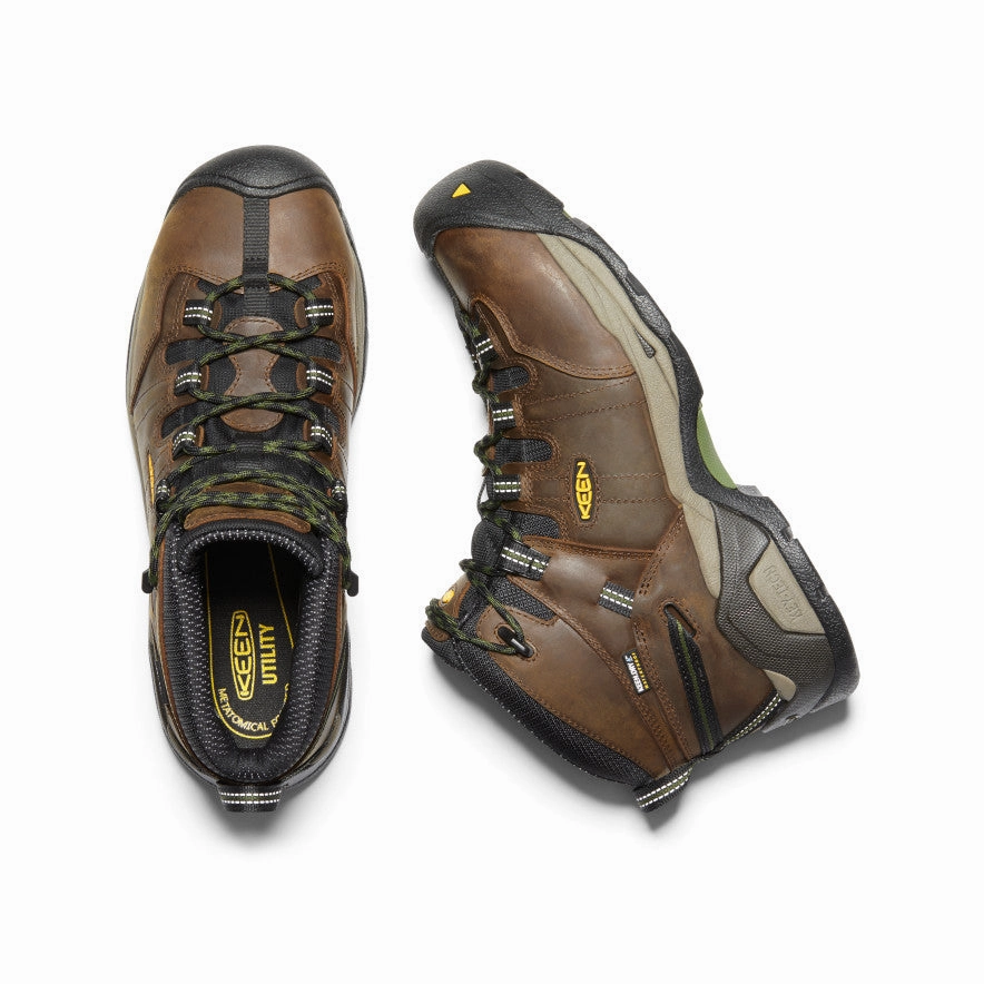 Men's Detroit XT Waterproof Boot (Steel Toe)  |  Cascade Brown/Bronze Green Mid Waterproof Hiking Boots