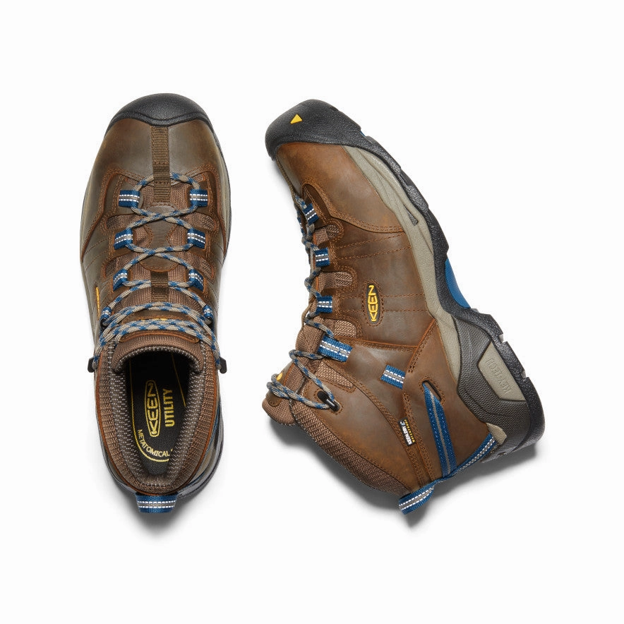 Men's Detroit XT Waterproof Boot (Steel Toe)  |  Cascade Brown/Orion Blue Cowboy Boots Hiking
