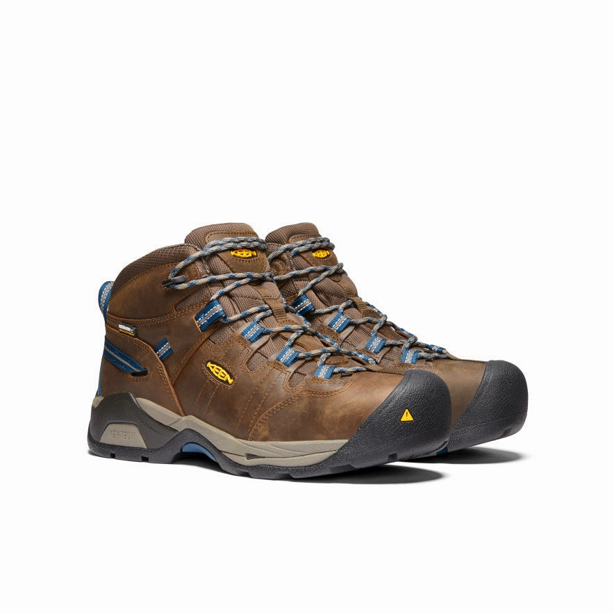 Hoka One One Speedgoat Mid 2 Gtx Hiking Boots Men's Detroit XT Waterproof Boot (Steel Toe)  |  Cascade Brown/Orion Blue