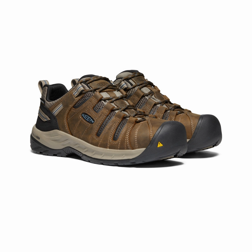 Hi Top Hiking Boots Men's Flint II Waterproof (Steel Toe)  |  Cascade Brown/Orion Blue