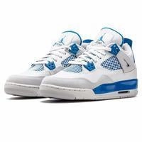Men's Jordan 4 Retro Basketball Shoes - White Blue Kohl's Nike Shoes