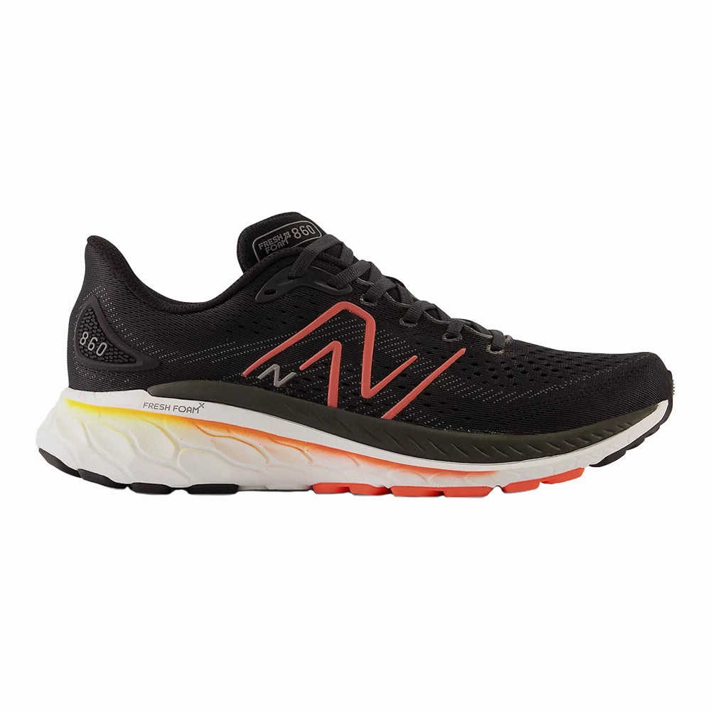 Men's New Balance Fresh Foam X 860v13, Black/Neon Dragonfly, 12.5 D Medium New Balance 9060 Black And Red