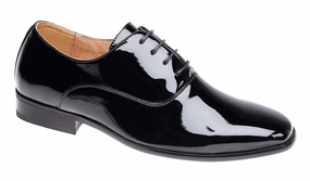 Comfy Lace Up Shoes Mens Smart Formal Black Patent Shine Oxford Tie Shoes Derby Dress