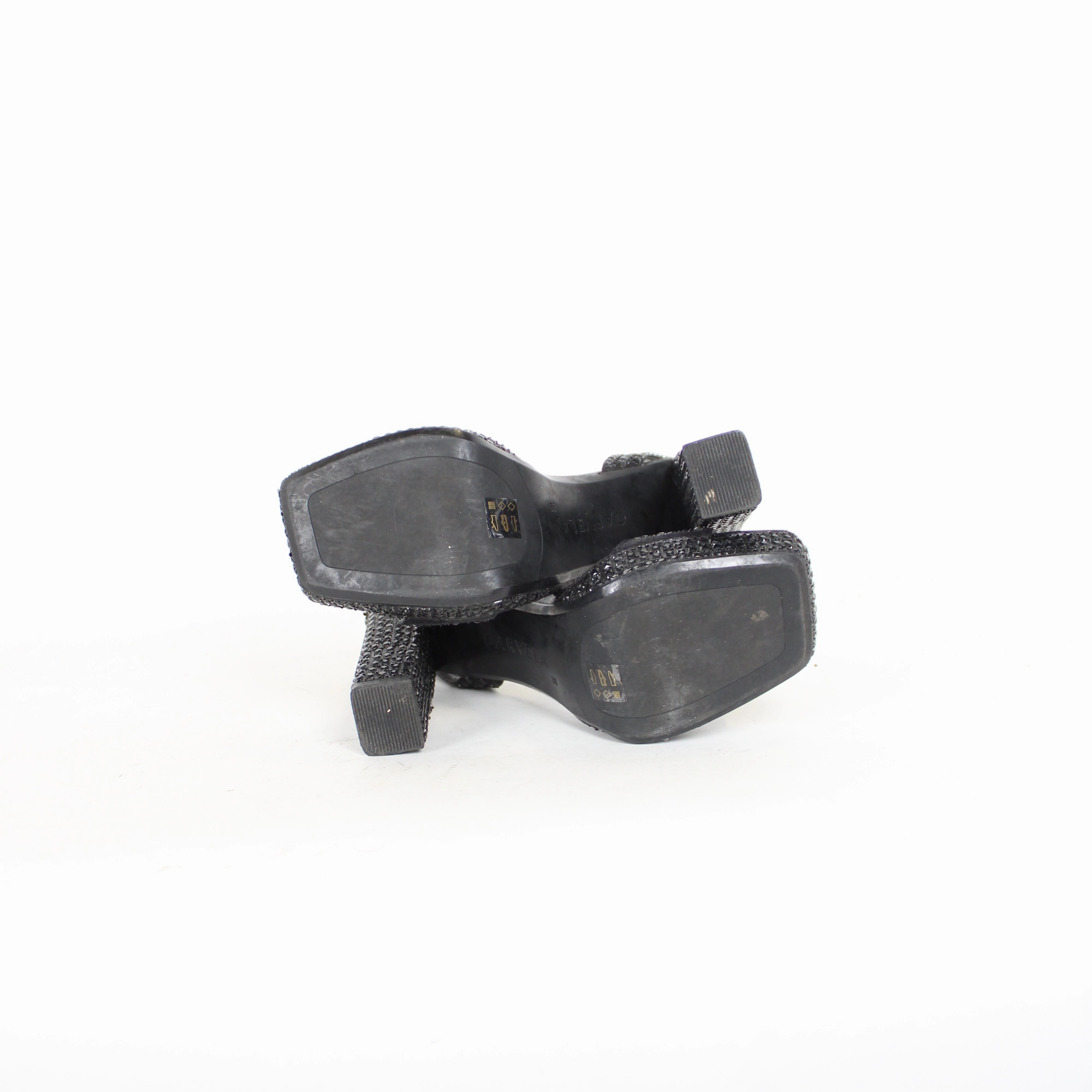 Boots Midas Black Ankle Strap Heels