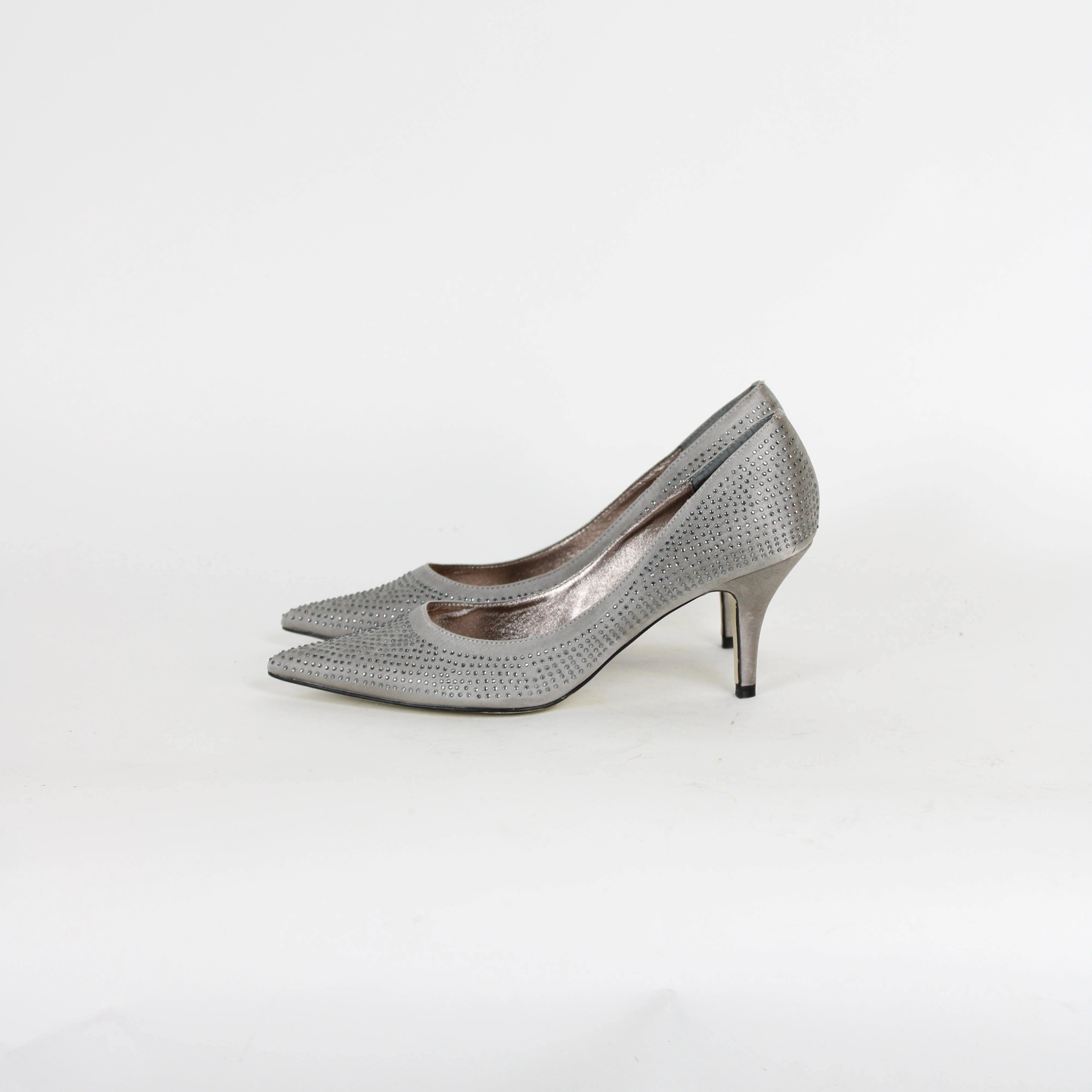 High Heels With Bows On Back Mimosa Grey Diamante Heels