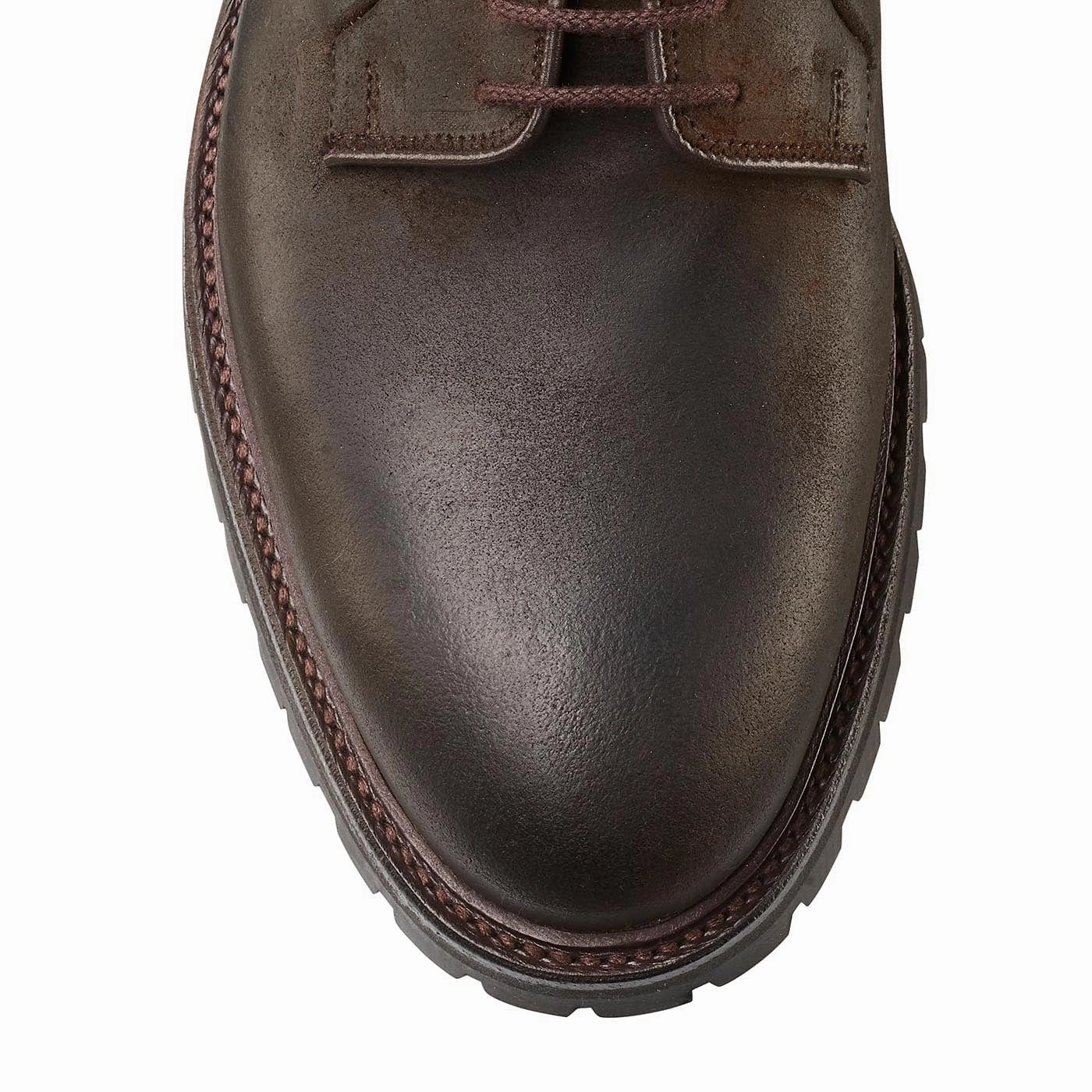 Lanark 3 Dark Brown Rough-Out Suede Spazzolato Leather Derby Shoes