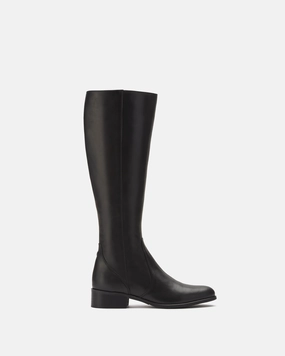 Knee High Embroidered Boots Haltham Tall Knee High Boots in Black Leather