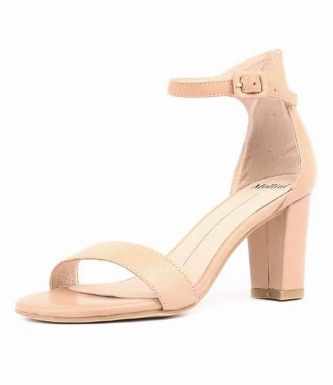 Women-walking Mollini Gessie Heel ~ Nude ~ Tan ~ Black ~ White ~ Leather Heel