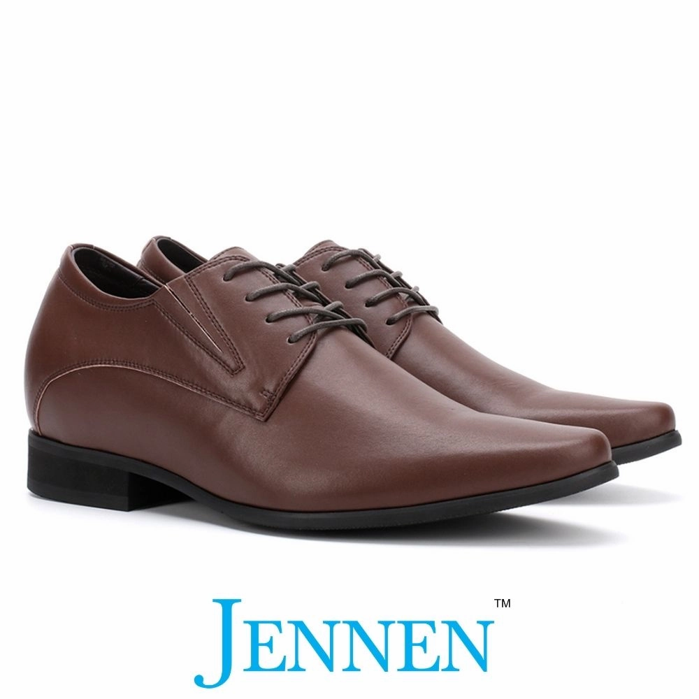 Lace Up Open Toe Shoes Mr. Parkinson Brown Vegan 8cm | 3.2 Inches Taller Formal Heeled Shoes