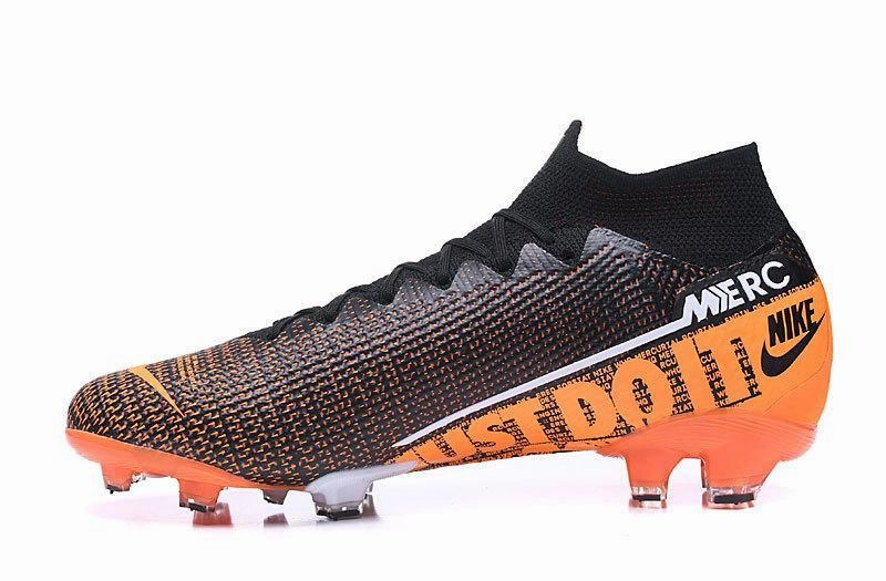 Stephen Curry Nike Shoes Nike Mercurial Superfly VI Elite FG Flyknit 360 Soccers Cleats Shoes Black Orange