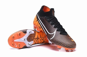 Nike Mercurial Superfly VI Elite FG Flyknit 360 Soccers Cleats Shoes Black Orange Nike Leopard Print Shoes