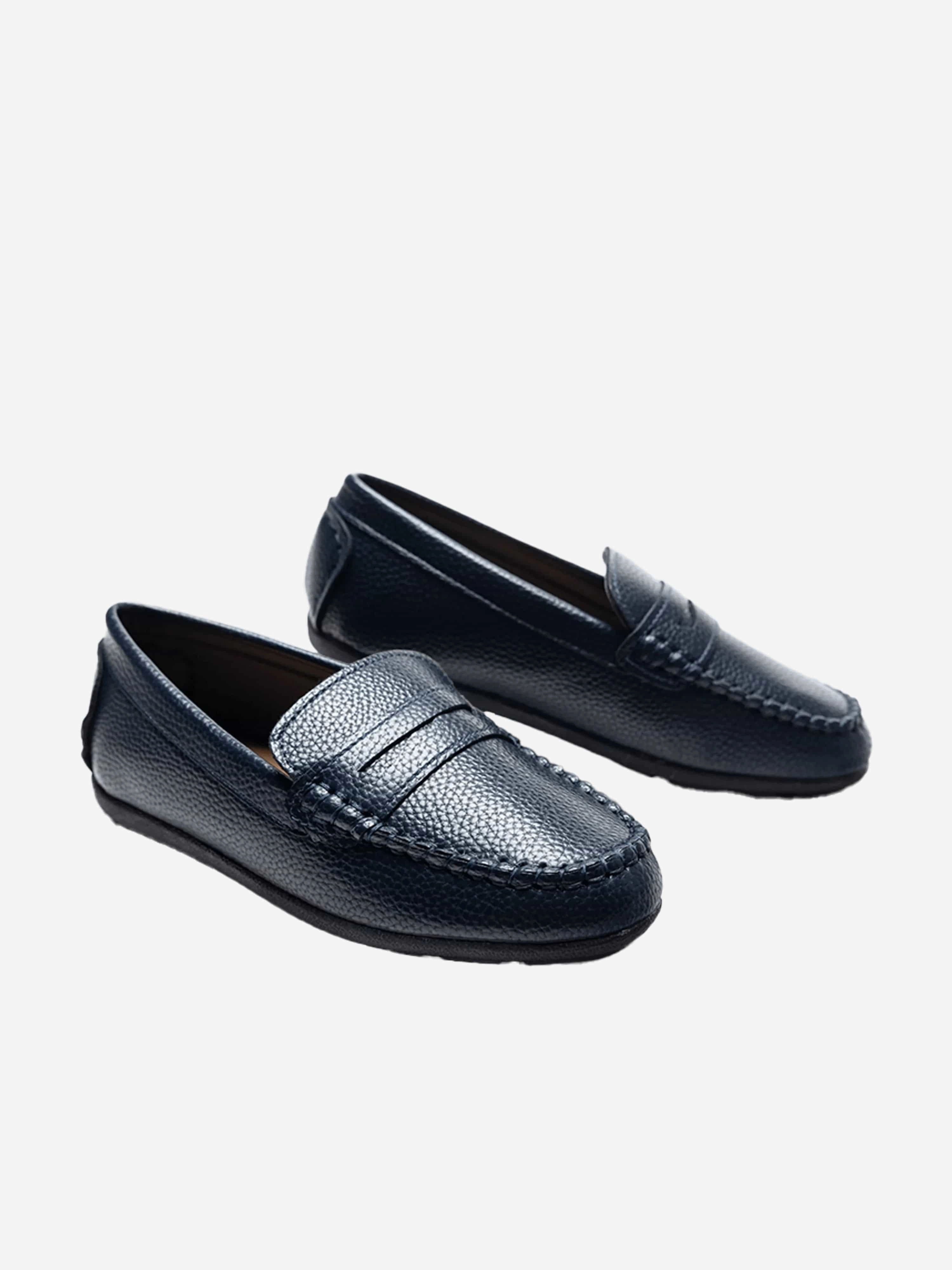 Clark Loafers Navy Faux Leather Penny Loafers