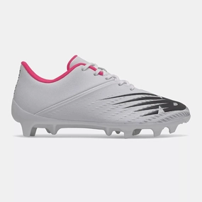 New Balance JR Furon V6  Dispatch. FG Wide -White-Black-Pink Soccer And Baseball Cleats
