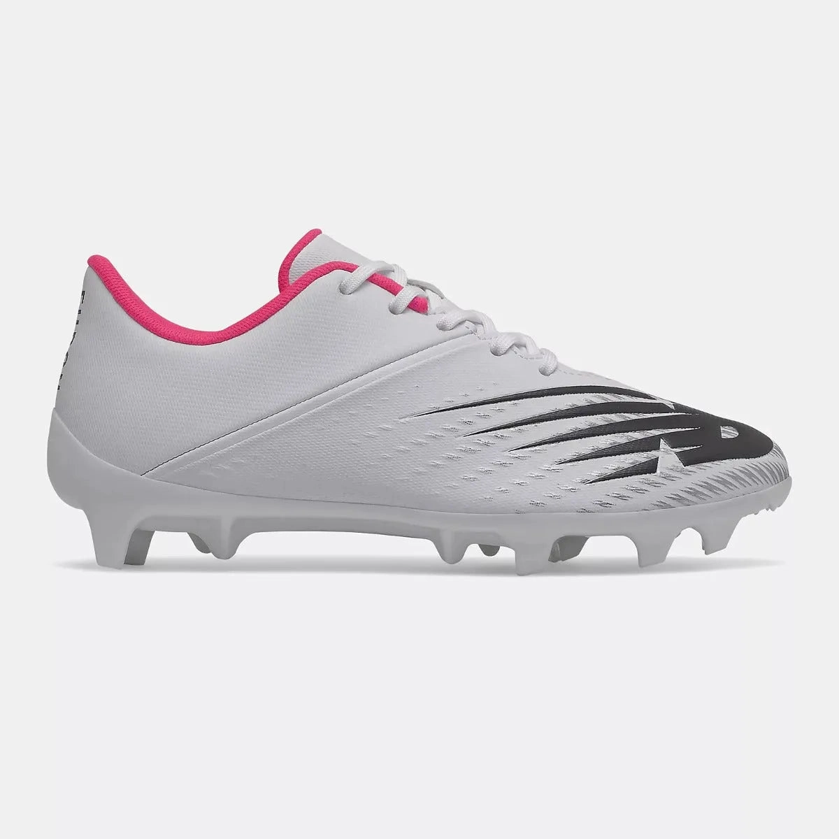 Defensive Soccer Cleats New Balance JR Furon V6  Dispatch. FG Wide -White-Black-Pink