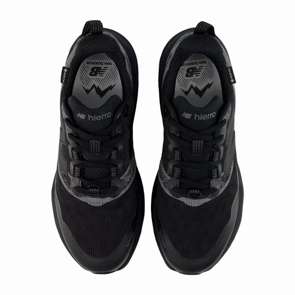 Neutral Trail Running Shoes New Balance Men's Hierro V9 GORE-TEX Trail Shoes in Black/Faded Black/Castlerock AW25