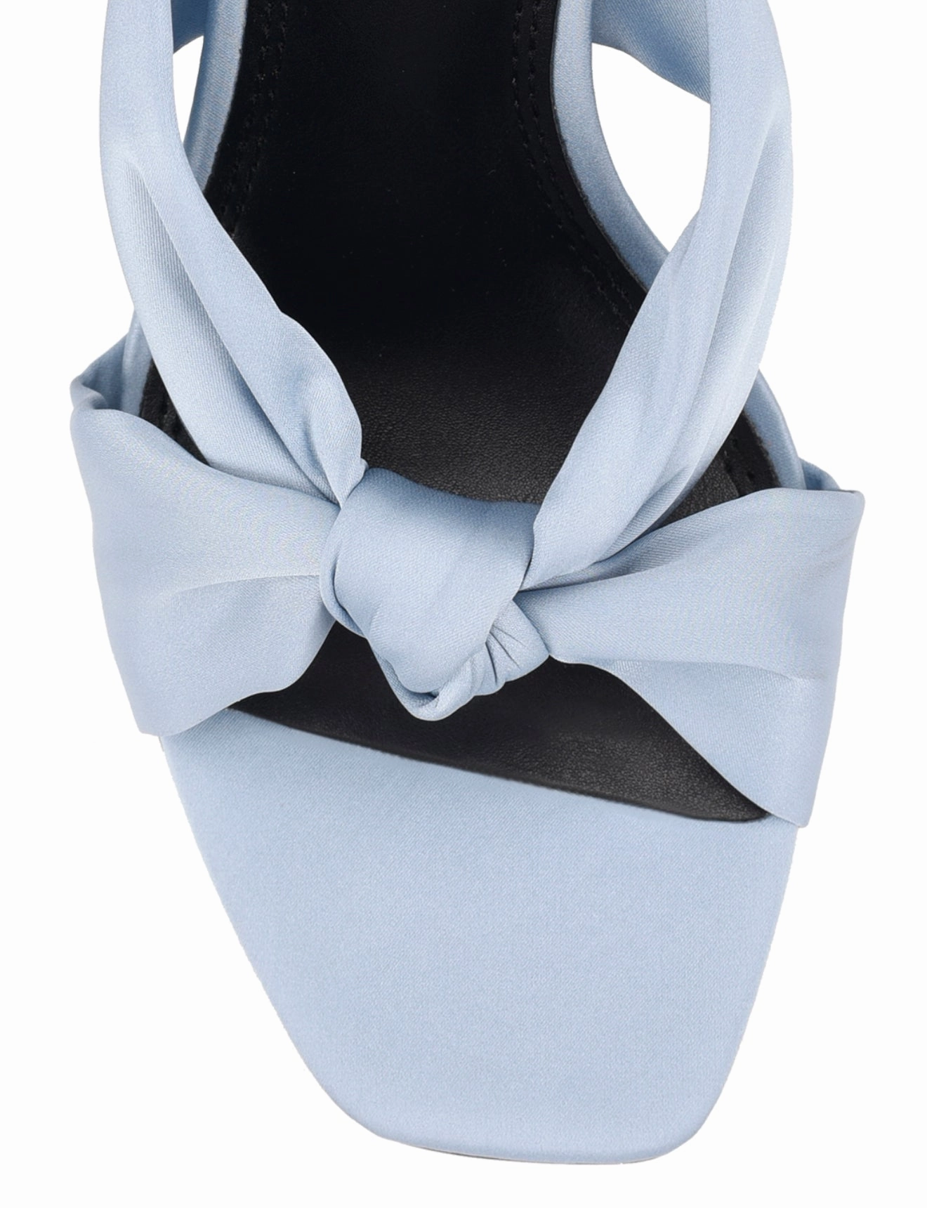 Teaching In High Heels Nicola Satin Knot Mules - Blue Satin