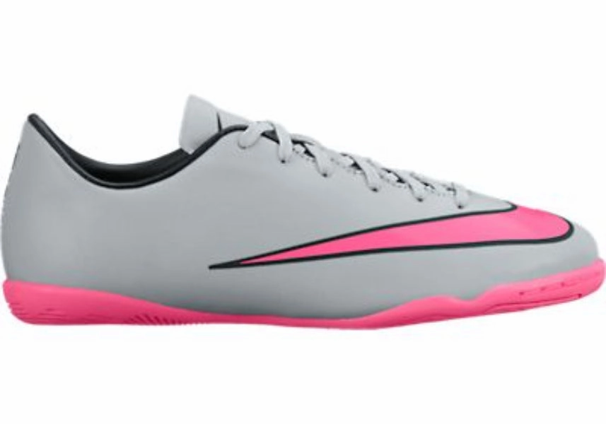 Nike JR Mercurial Victory V IC Youth Indoor Soccer Shoes - Grey/Black/Pink Nike Shoes Run