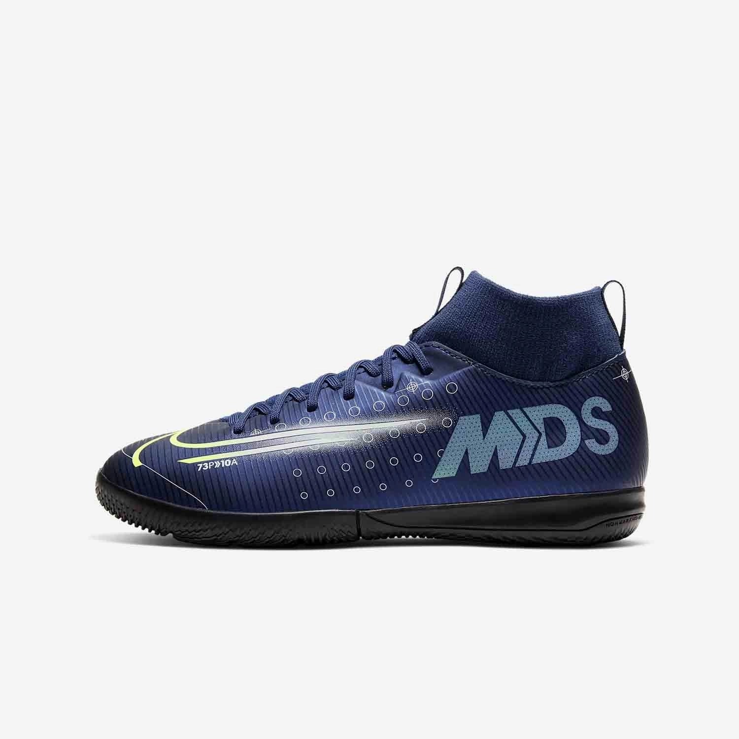 Nikeid Custom Shoes Nike JR Superfly 7 Academy IC Indoor Soccer Shoes - Blue Void/Barely Volt/White