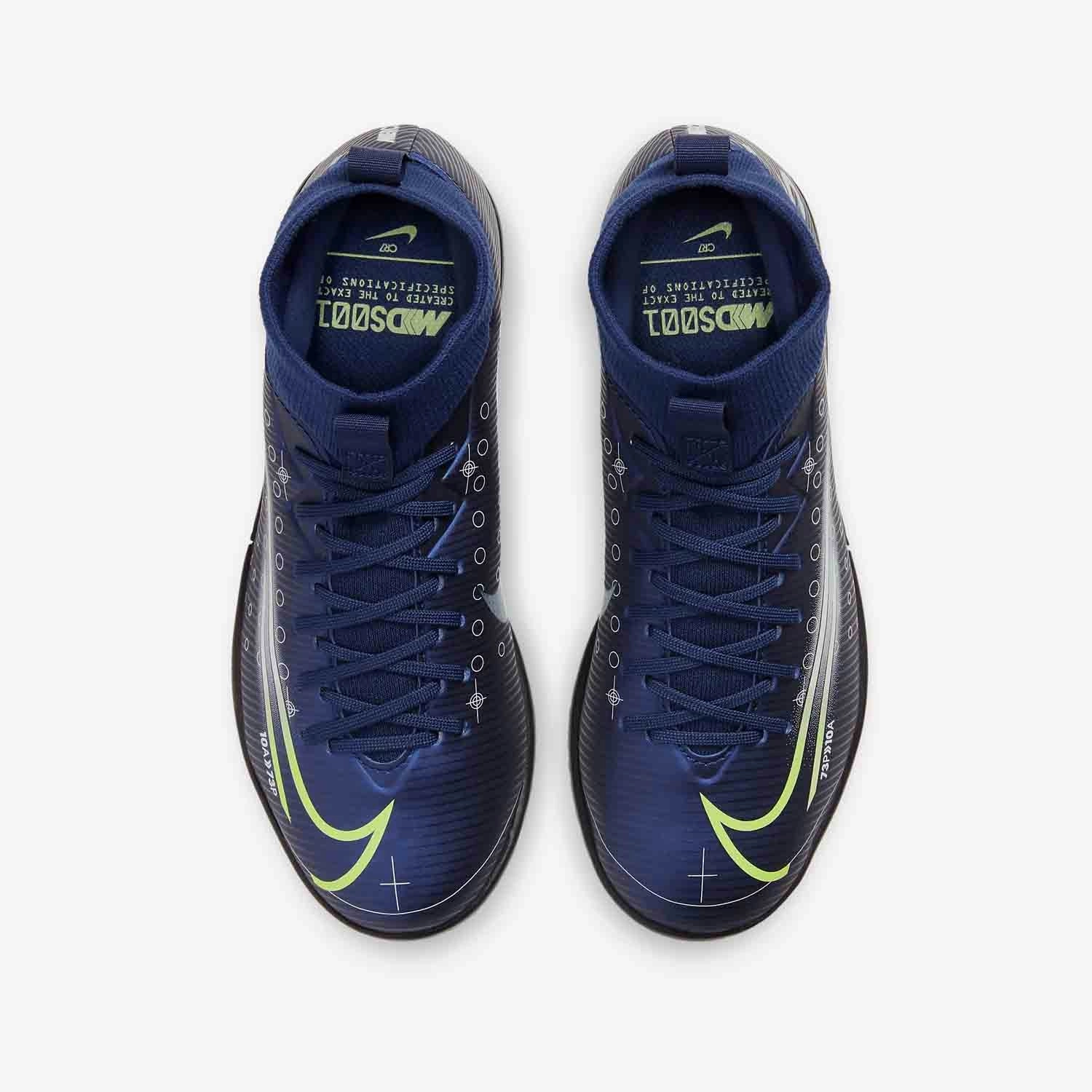 Foot Locker Nike Shoes Nike JR Superfly 7 Academy IC Indoor Soccer Shoes - Blue Void/Barely Volt/White