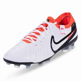 Nike Legend 10 Elite Firm Ground Soccer Cleats (White/Bright Crimson) Soccer Cleats Boots